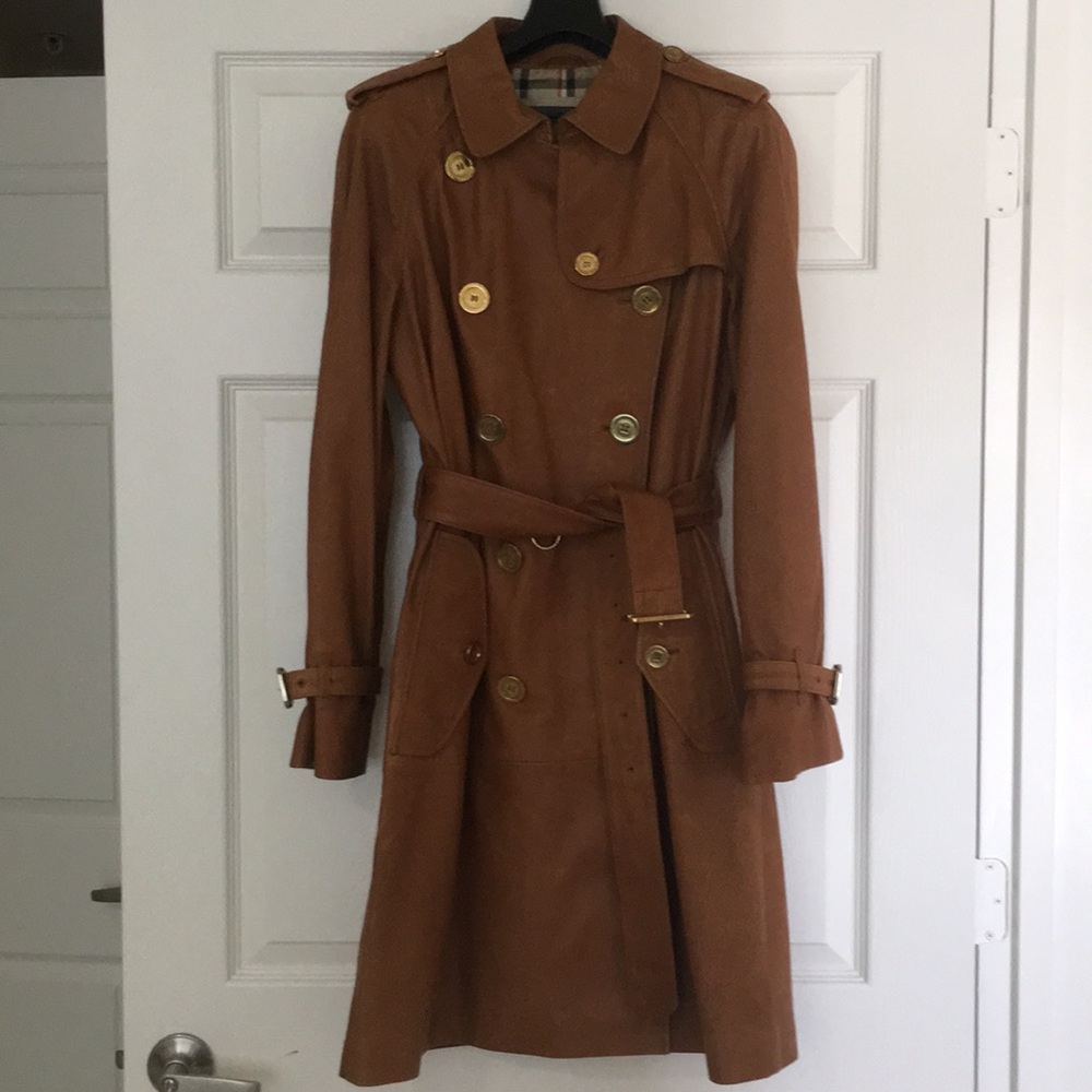 Burberry london leather trench coat